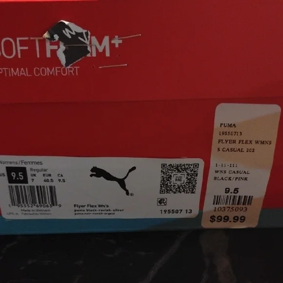 New In Box Puma Black and Pink Athletic Shoes - Picture 2 of 5